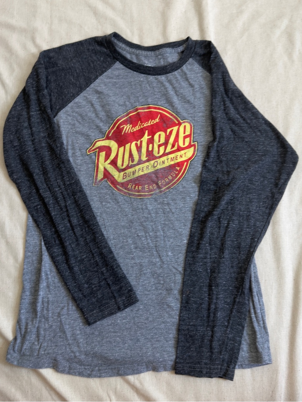 Fanatics Rust-eze Raglan Long-Sleeve Tee in Gray & Charcoal